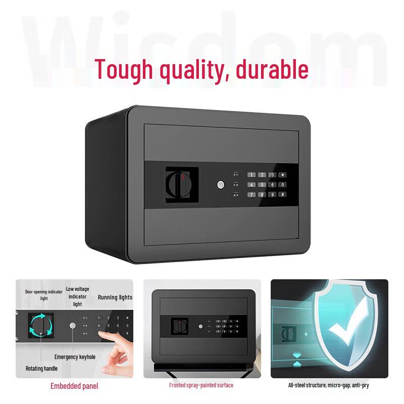Deli 25cm Electronic Password Home/Office Safe (Matte Black)