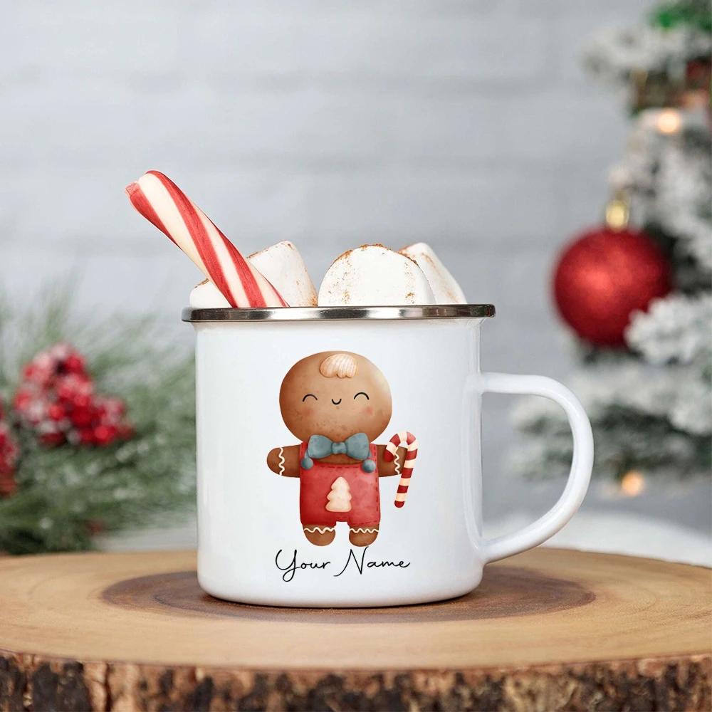 Personalised Christmas Childrens Hot Chocolate Mug Kids Xmas Enamel Mug Stocking Stuffer Gift Christmas Eve Box Ideas Gift