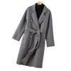 Autumn/Winter Women's Double-Faced Wool Coat with Suit Collar and Double-Breasted Design