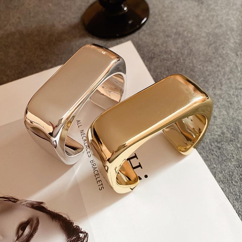 Punk Metal Bracelets For Women Men Geometric Cuff Bangles Personality Exaggerated Hand Jewelry
