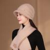Women Winter The Elderly Hat Warm Ear Protector Piled Thickened Bucket Hat Cold Knitted Wool Basin Hat