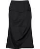 Peulleeoeob Drape Layered Maxi Skirt (Fl-238_Black)