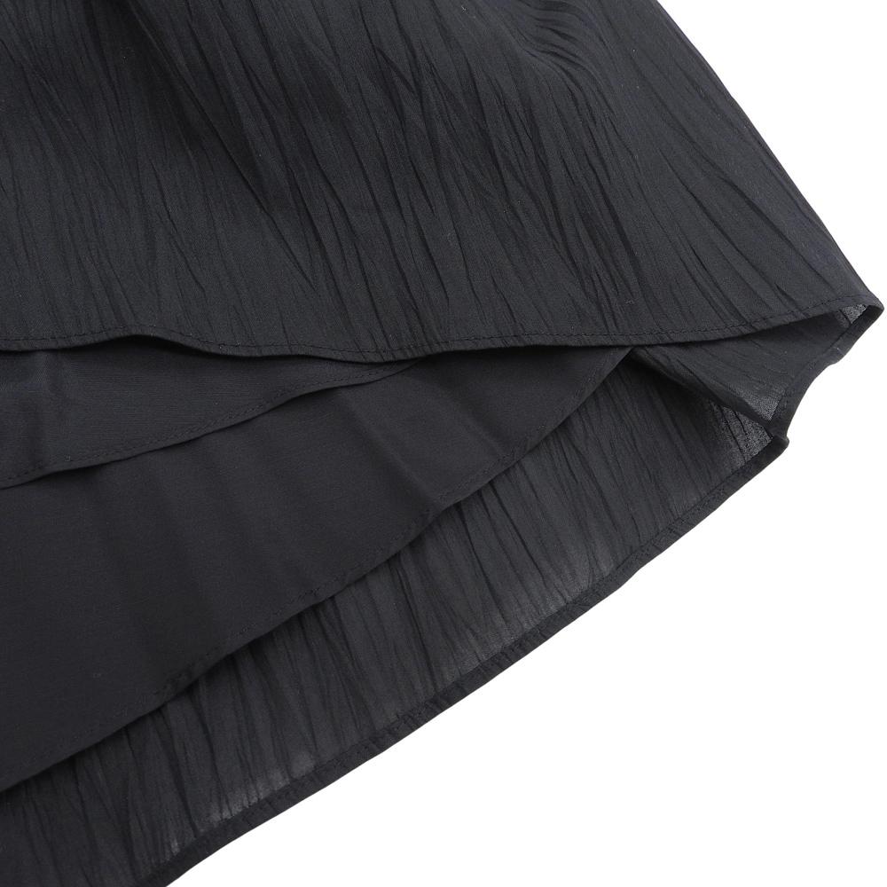 Ebure Wrinkle Voile Gathered Long Skirt, Women's, Black, Size 36 Skirt 36 blackUsed