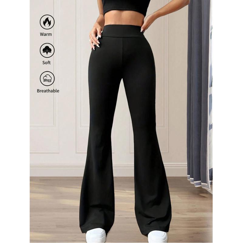 Kvinner Micro Flared Shark Bukser Leggings Slanke Yoga Bukser Kvinner Høy midje Brede beinbukser Gym Sport Utsvingede bukser Dansebukser