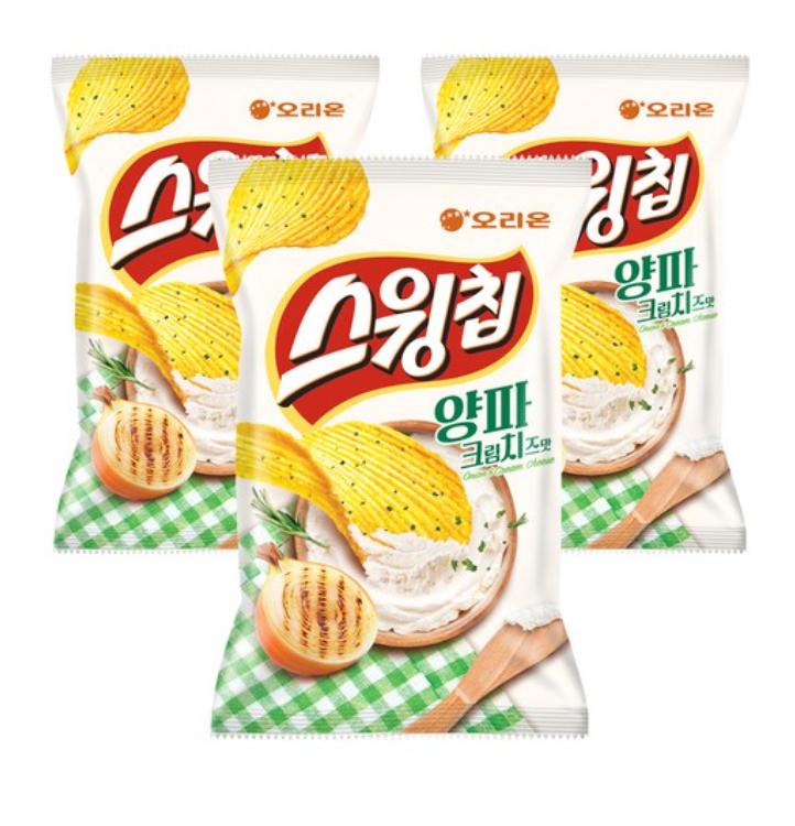 Orion Swing Chip Onion Cream Cheese Flavor | 60g | Crispy Korean Potato Snack