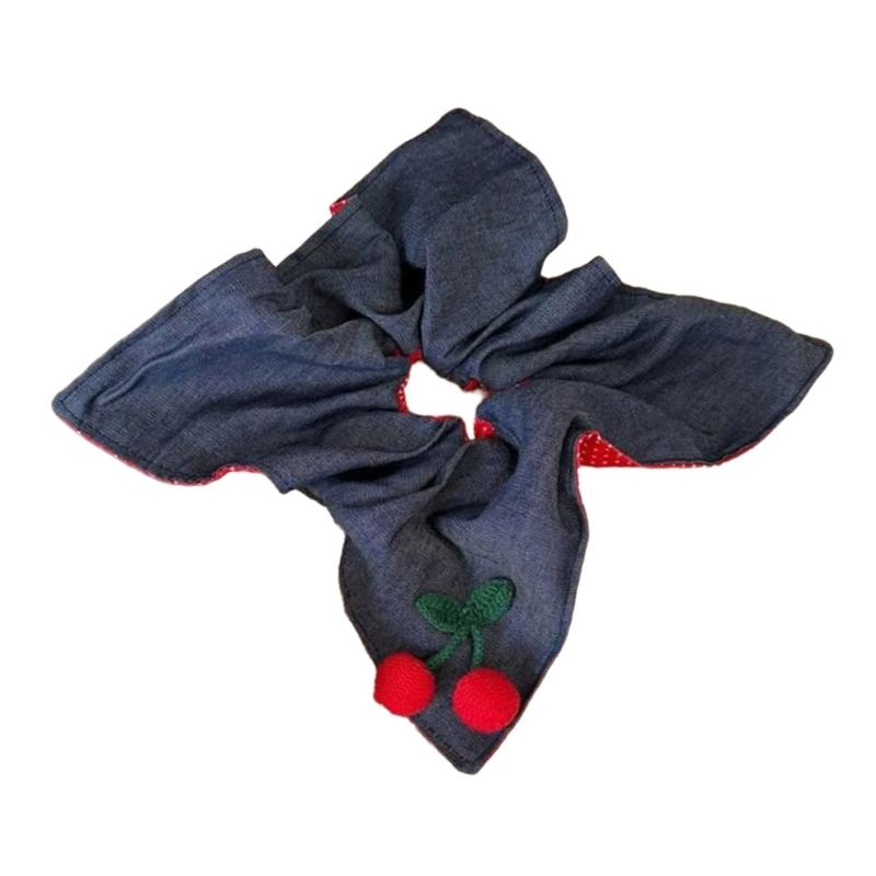 

Korean Style Cherry Scrunchies Soft Elastic Hair Ties For Women Cute Hair Accessories 1