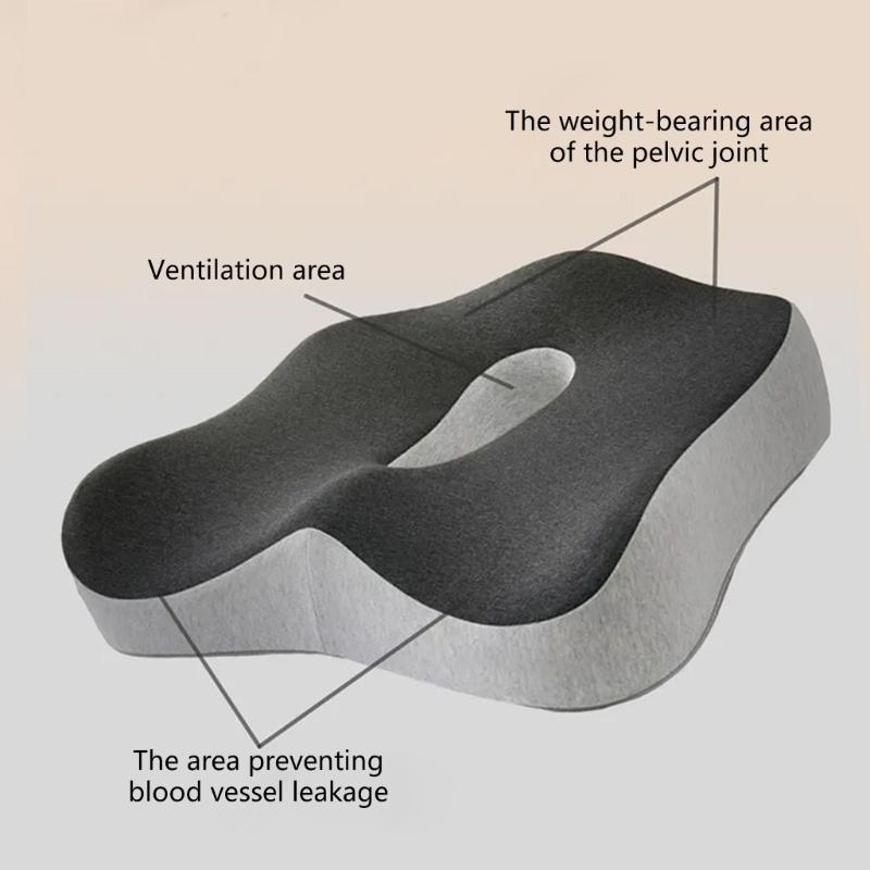 Ergonomic Coccyx Pillow with Removable Washable Cover Support for Long Sitting Hour Office Car