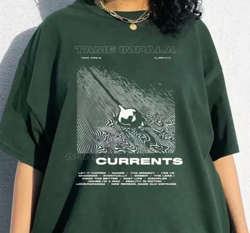 Currents - Tame Impala Лесной Зеленый Полный Размер S-5XL SS807 Унисекс Футболка M