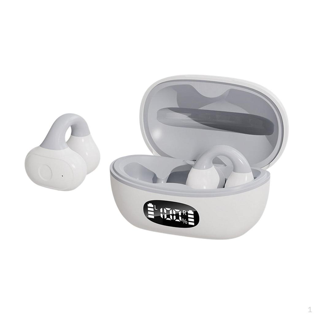 Clip on Open Ear Headphones Headset Sturdy ,LED Display, Ergonomic, 5.3 Stereo Earbuds