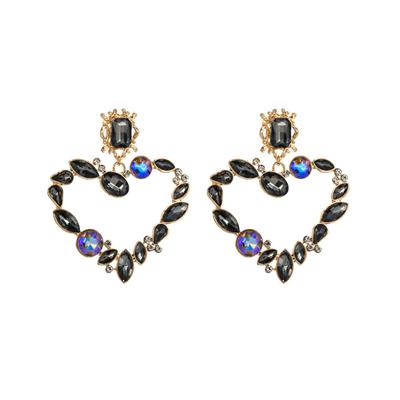 Rhinestone Earrings Splendid Alloy Diamond Heart-Shaped Fashion Love Diamond Eardrops