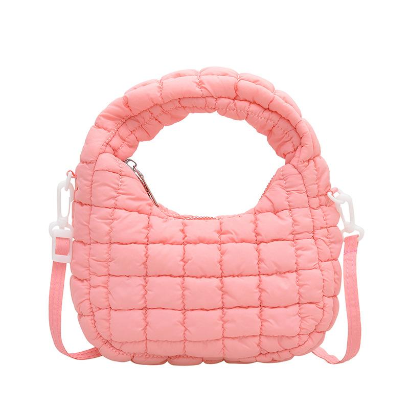 Summer High-end Commuter Messenger Bag Women's New Silver Pleated Cloud Bag Versatile Bubble Hand Bag