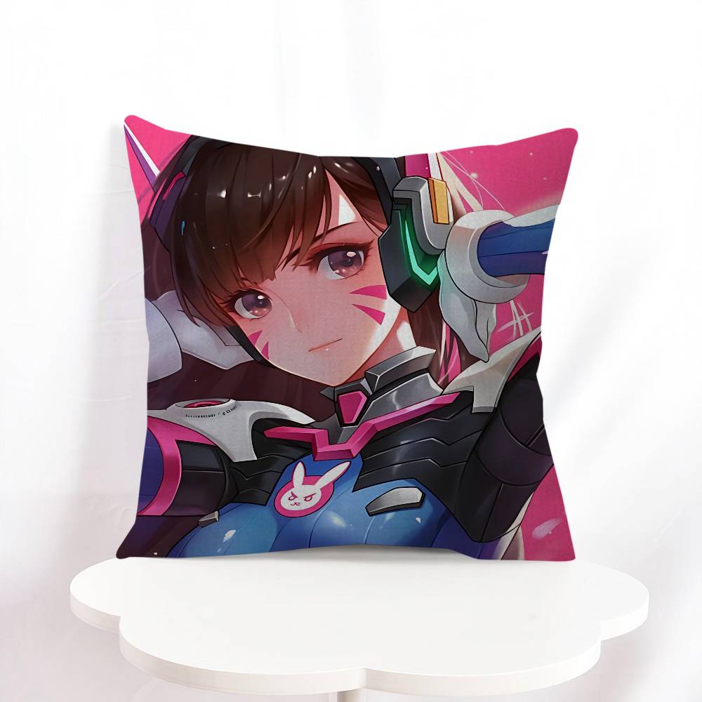 

D.Va Cartoon Pillowcase Toon Gift Cushion Cover Bedroom Home Sofa Chair Seat Decor Pillow Case 16x16Inch