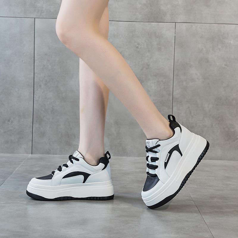 Little white shoes platform black and white casual shoes women's spring new versatile panda sports velvet muffin single shoes