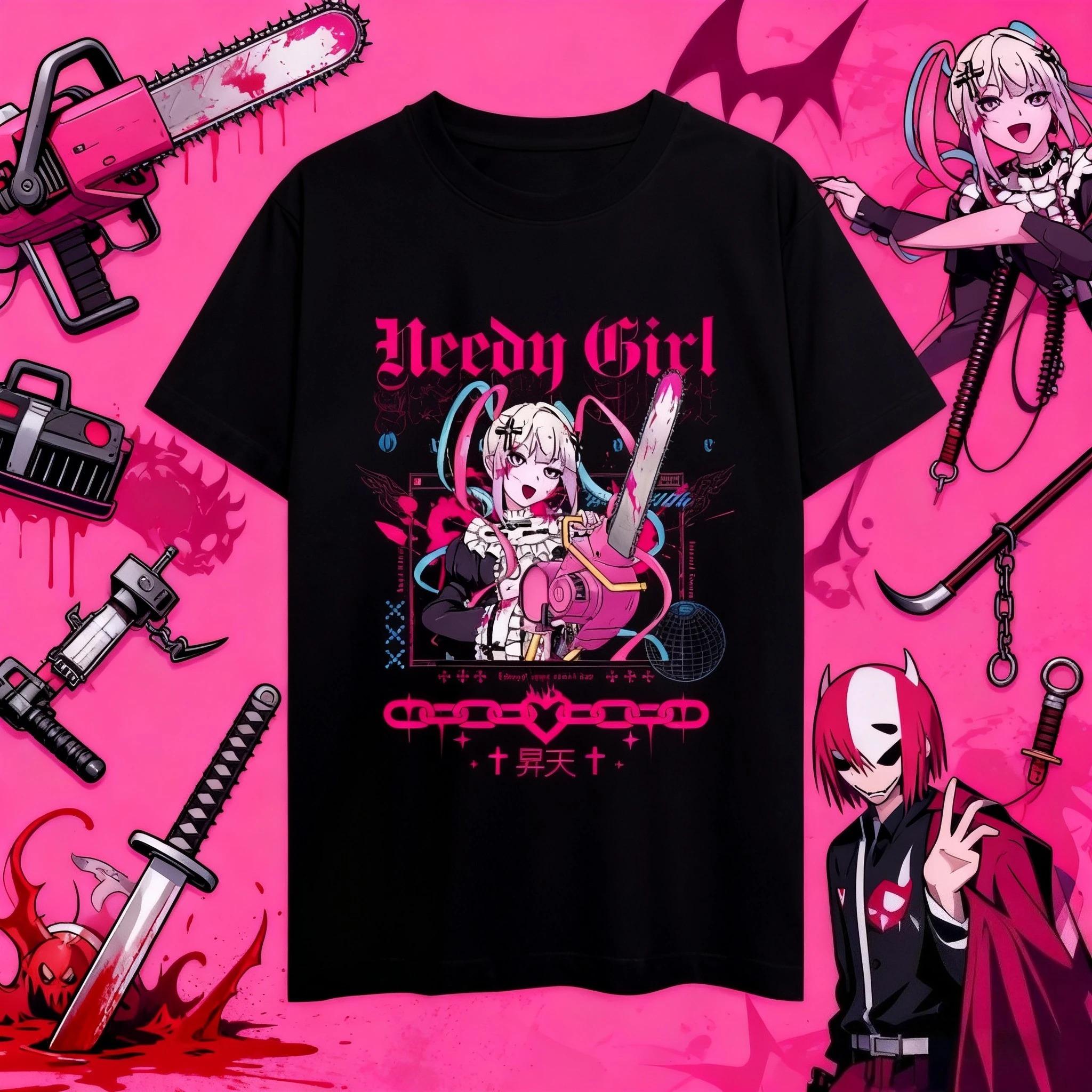 2026 Новая летняя горячая распродажа NEEDY GIRL OVERDOSE Футболка Мужская Парная Комбинация Одежды Короткий Рукав Воротник Модная Мужская Хлопок 4XL