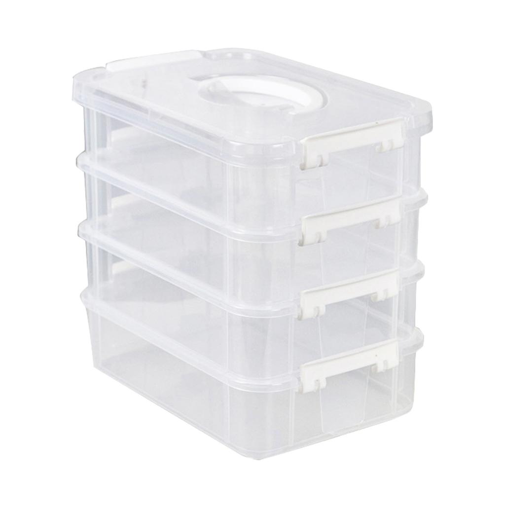 Stackable Storage Box Desktop Toy Blocks Organizer Box with Lid Storage Organizer Box for Bedroom