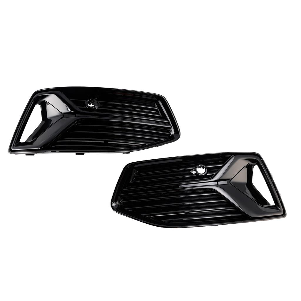 2PCS Front Bumper Fog Light Cover Grill Grille Fit A6 C8 2019-2023