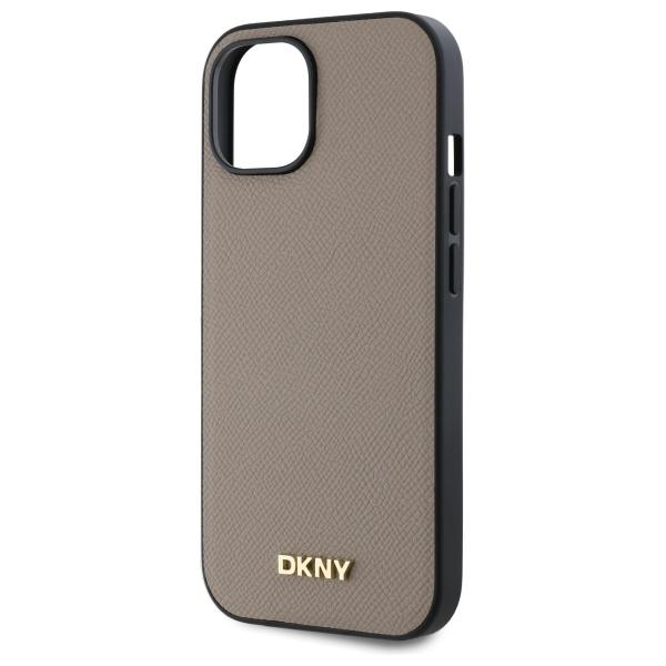 Dkny Dkhmp15Spghlme Iphone 15 6.1       Beżowy/Beige Hardcase Grained Metal Logo Magsafe