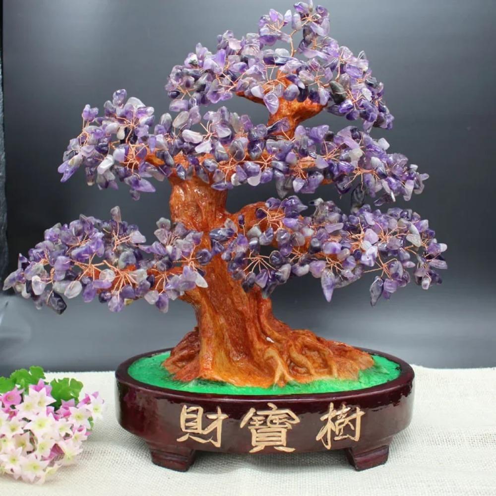 Natural Amethyst Fortune Tree Decoration Living Room Television Cabinet Home Decoration Crafts Gifts Desk Decoration Wedding