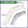 45 Degree Mandrel Exhaust Pipes DIY  275"OD 591" Leg 304 Stainless Steel