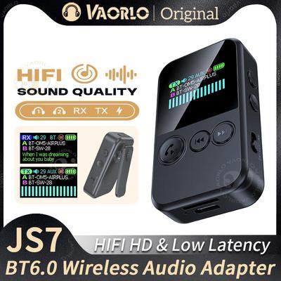 Bluetooth 6.0 Audio Empfänger Sender Multipoint Farb-LED-Anzeige 3,5mm AUX TF HIFI Musik Flugzeug Drahtloser Adapter Mit Mikrofon