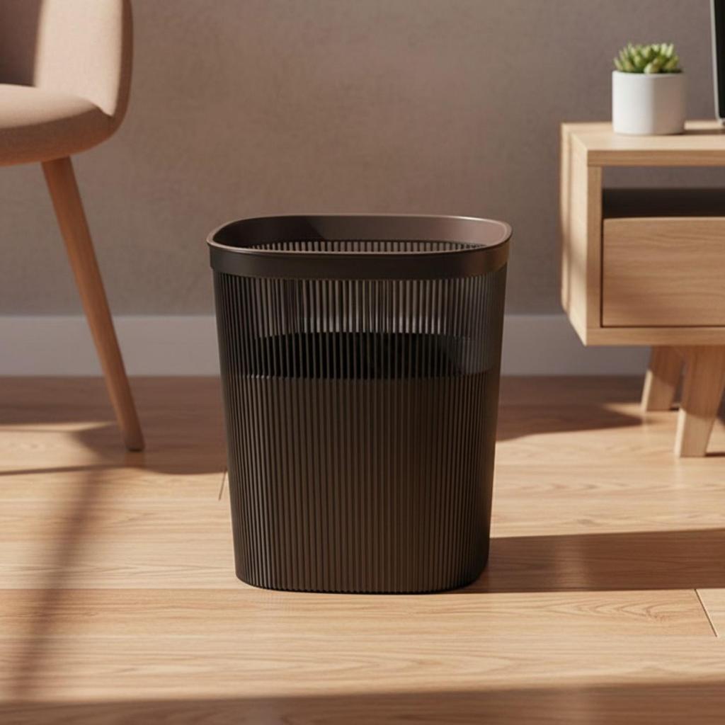 Lightweight Open-Top Wastebasket Compact Plastic with Thick Upper