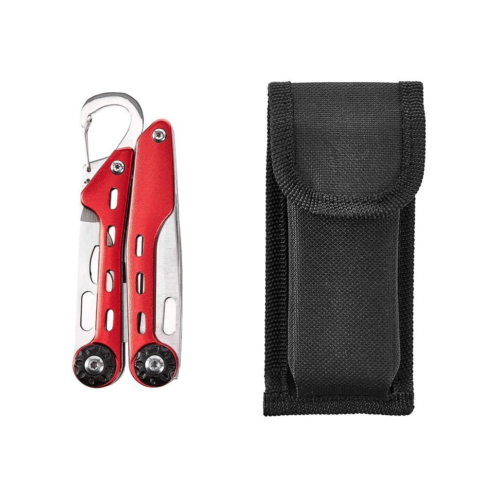 Amazon Basics Tool Set with Nylon Case Red Multi-Tool 10-in-1