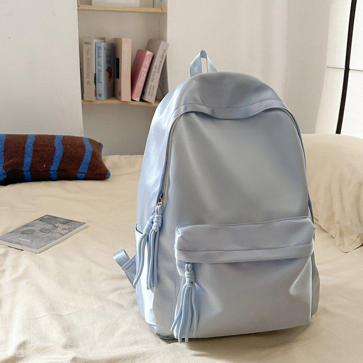 Schoolbag school bag solid color simple college student Japanese versatile backpack ins large capacity girl light backpack lazy wind