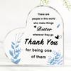 2D Flat, Acrylic Heart Thank You Gift - Retro Appreciation Award for Women & Men Suitable for Teacher, Coworkers, Nurse, Doctor, Boss - Desktop Recogn