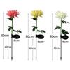 2Pcs Solar LED Garden Lights Outdoor Artificial Chrysanthemum Lawn Lamp Yard Landscape Decor Yellow