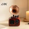 Vintage Style Room Accents Retro Mini Gramophone Music Box Ornament, Wood Grain Phonograph Shaped Classic Melody Keepsake Box, Desktop Decor Figurine