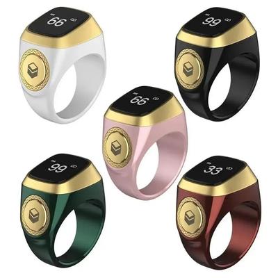 Smart Ring Tasbih Tally Digital Counter for Muslims Tasbeeh Zikr Ring 5 Prayer Time Vibration Reminder Waterproof