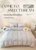 Summer Fresh Ice Silk 4-Piece Set: Student Duvet Cover, Bed Skirt, Simple Print