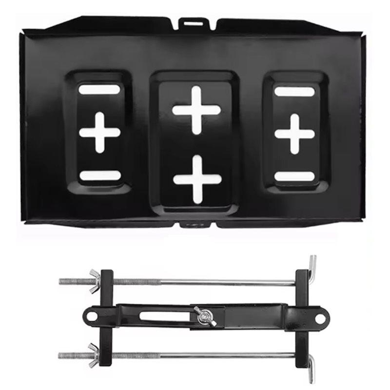 Corrosion-Resistant Steel Battery Holder Universal Battery Hold Down Tray Adjustable Bracket Clamp Battery Storage Tray
