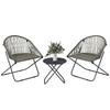 Patio Bistro Set, Folding Patio Furniture Set with 2 Chairs and Table, Grey
