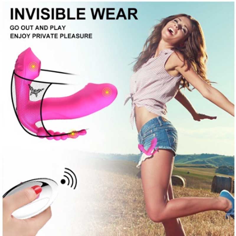 10-speed Three-in-one Wearable Butterfly Dildo Vibrator Female G-spot Stimulator Remote Control Vibrating Egg Masturbation Device Sex Toy