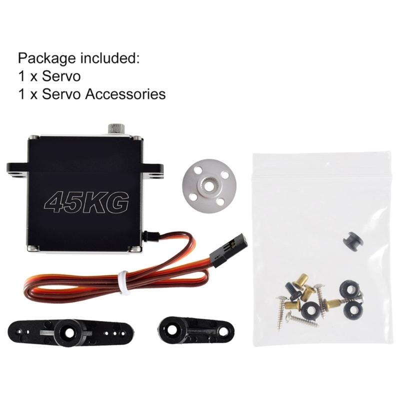 Coreless Motor Waterproof Servo DSC45MG 45KG Aluminum Case for Car Truck Robot High Torque Digital Steering Servo