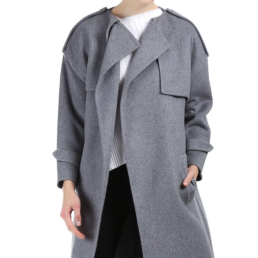 Ručně vyrobený dlouhý zimní kašmírový kabát Dámská vlněná bunda svrchní oblečení Trench Overcoat