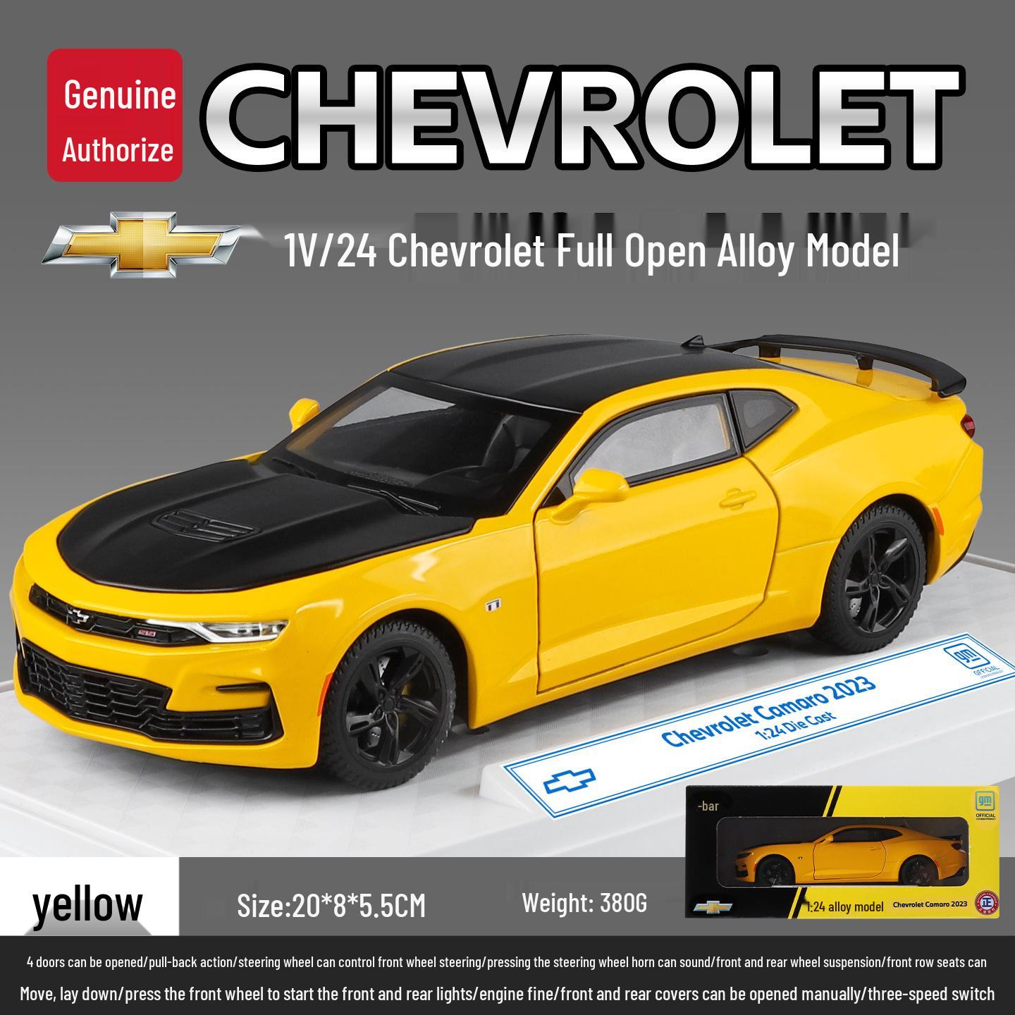 Black Mamba Alloy Sports Car Model 2023: Sound & Light Pull-back Camaro Toy
