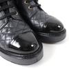 Excellent CHANEL Ankle boots Logo Matelasse F Pearl Lace-up Women 37 G38514 Used