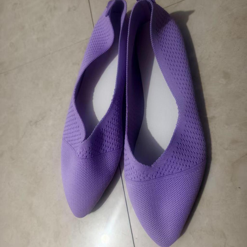 Womens Flyknit Slipon Loafers With Rubber Sole For Daily Casual Wear