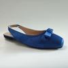 Blue Satin Shoes Women Lightweight Ballet Flats Spring Summer Dress Party Shoes Elegant Office Lady Plus Size 43