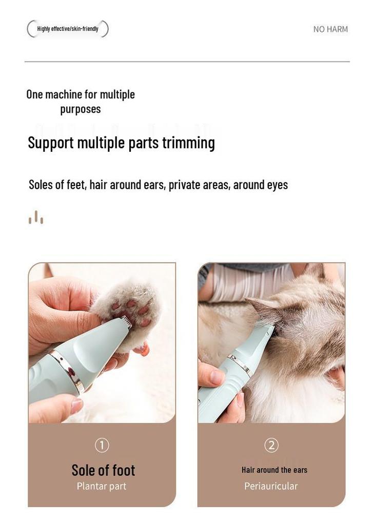 Pet Electric 4-in-1 Hair Clipper: Cat Paw, Dog & Pet Trimmer