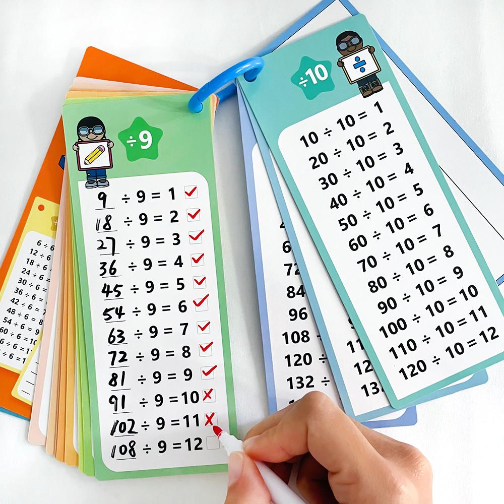 15pcs 1-12 Maths Table Cards Self Check Math Learning Tool Math Matical Teaching Aids Children Educational Toy