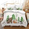 Cute Animals Cartoon Printed Duvet Cover Set with Pillowcases 3d Classic Bedding Set Linen Bedclothes Twin Full Queen King Size