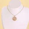 Nidin Trendy Sun Moon Star Pendant Necklace For Women Copper Cubic Zirconia Hollow Round Charm Chain Celestial Boho Jewelry Gift