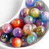 10pcs Mulitcolor Electroplated Round Beads Pearl Style Resin DIY Bracelet Mobile Chain Loose Bead Accessories