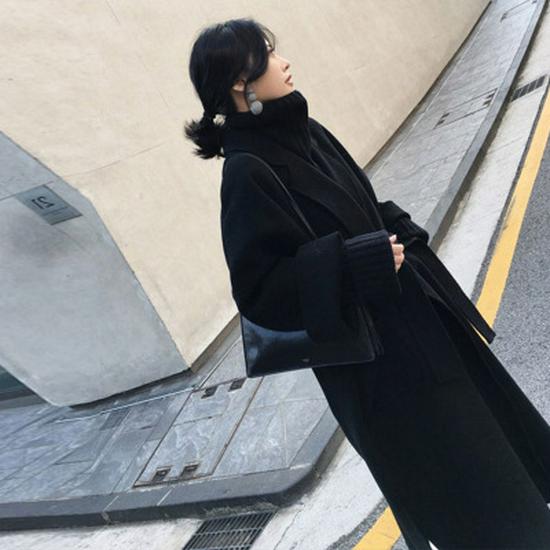 Women's Mid-Length Woolen Coat - 2026 Autumn/Winter Korean Style Thickened Version