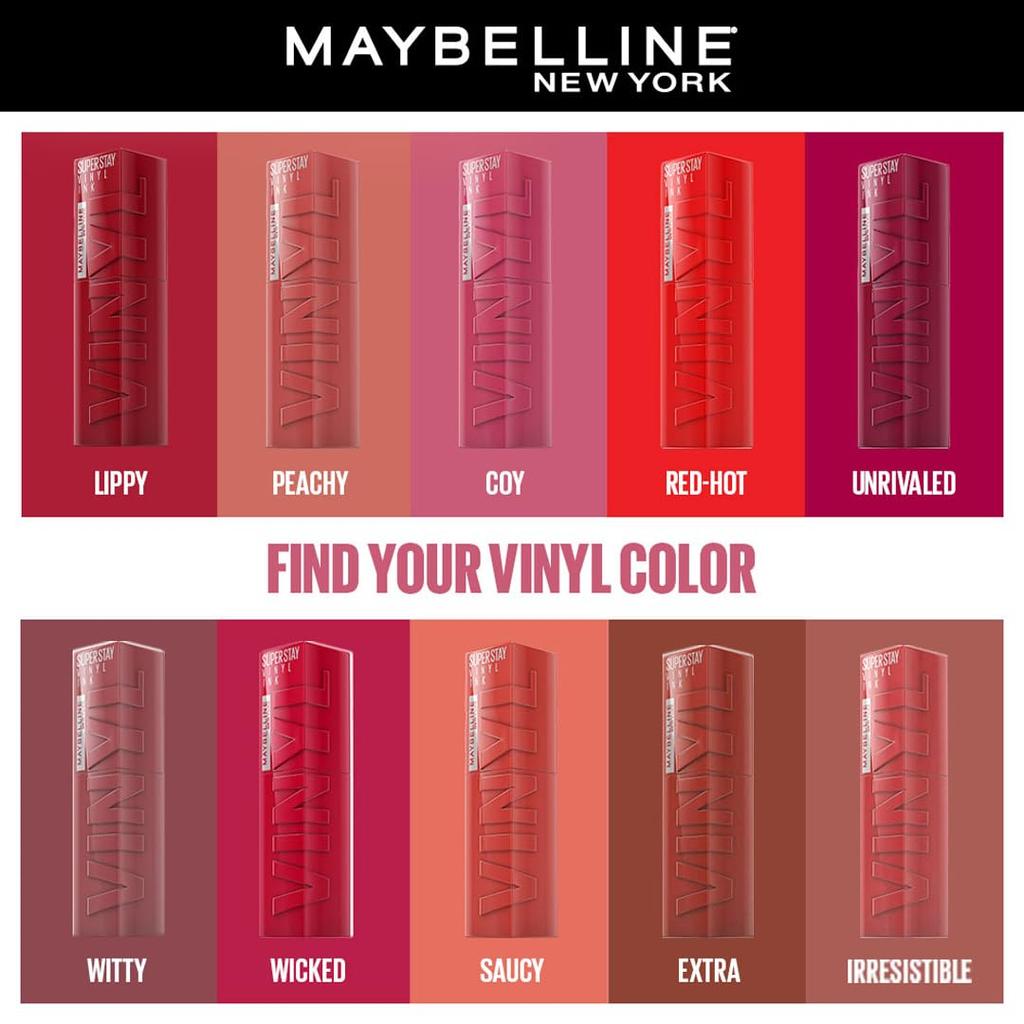 Maybelline Superstay Vinyl Ink Liquid Lipstick Awestruck, High Shine Long Lasting 16Hr Wear, Smudge Proof Transfer Proof Vegan Lip Colour