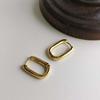 Fashion Simple Metal U-Shaped Hoop Earring for Women Vintage Sliver Color Geometric Square Statement Earrings Jewelry Gifts