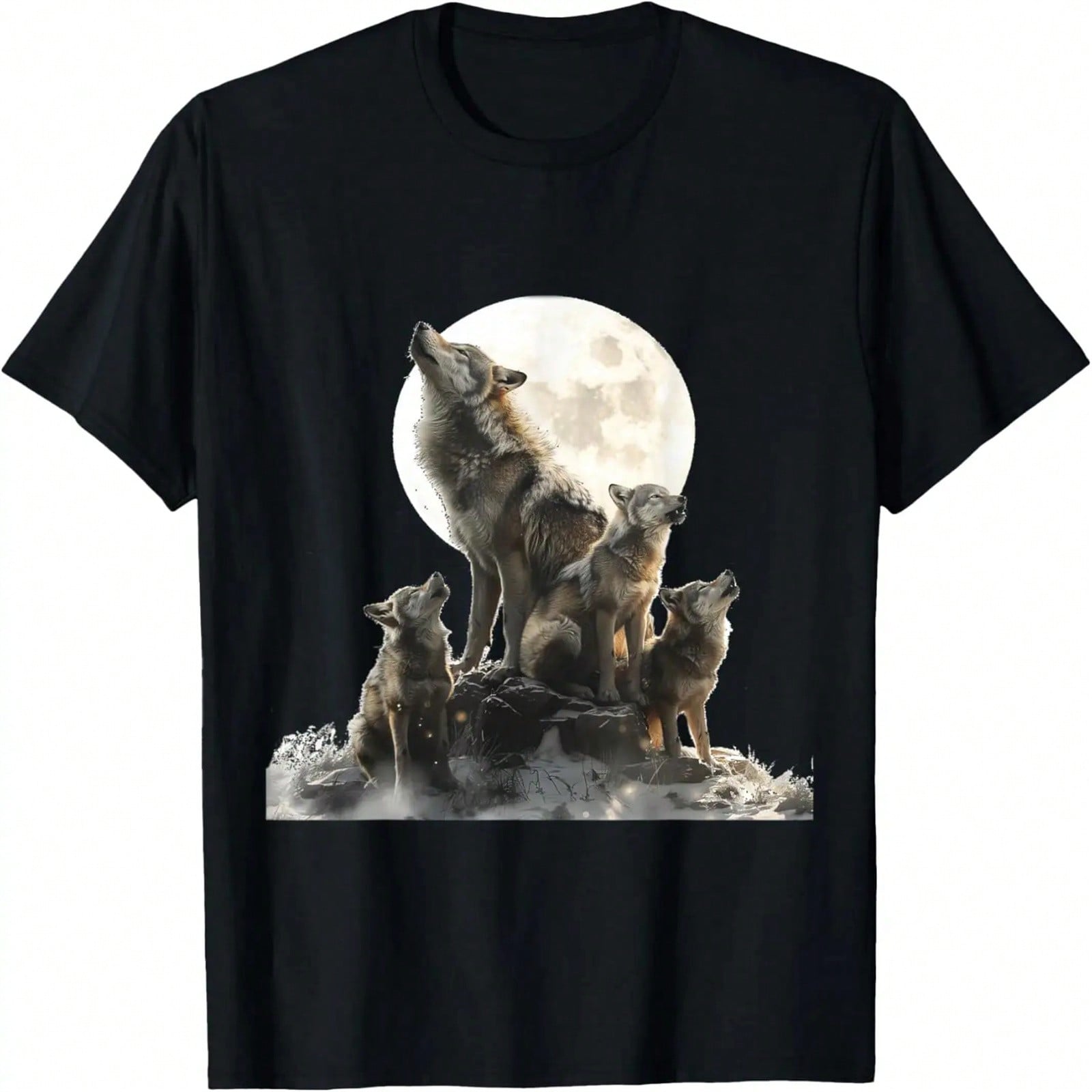 Mommy Wolf Howling At Moon Graphic Wolf Lovers Mother s Day T-Shirt S
